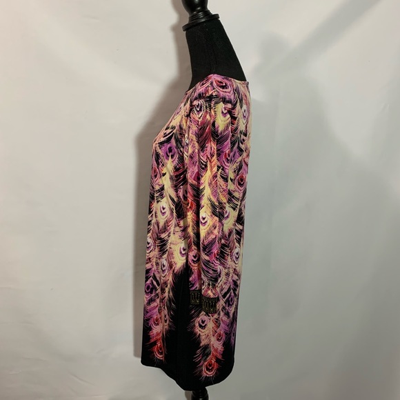 Style & Co Peacock black print dress - Picture 3 of 6